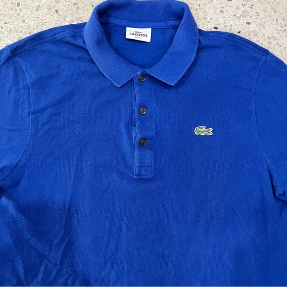 LACOSTE Pique Polo slim fit Mens US L / FR 6 Royal Blue - Picture 8 of 9
